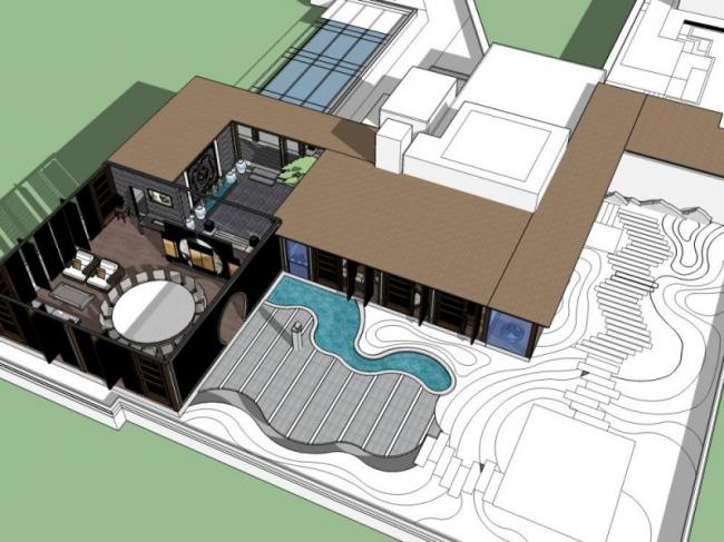 Sketchup景观模型|屋顶花园景观,中式风格 Sketchup景观模型|屋顶花园景观,中式风格