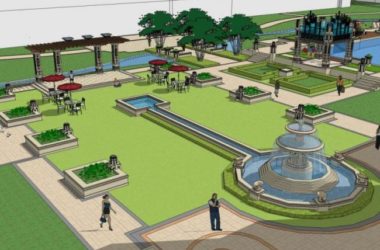 Sketchup景观模型|小区景观,住宅景观,古典风格-BIM建筑网