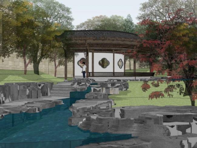 Sketchup景观模型|庭院花园景观,中式风格 Sketchup景观模型|庭院花园景观,中式风格