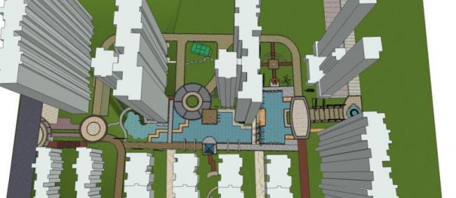 Sketchup景观模型|小区景观,中式风格 Sketchup景观模型|小区景观,中式风格