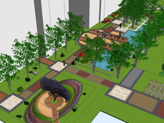 Sketchup景观模型|小区景观,现代风格 Sketchup景观模型|小区景观,现代风格