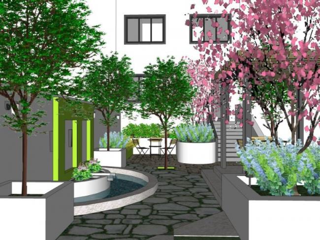 Sketchup景观模型|别墅庭院景观,现代风格 Sketchup景观模型|别墅庭院景观,现代风格