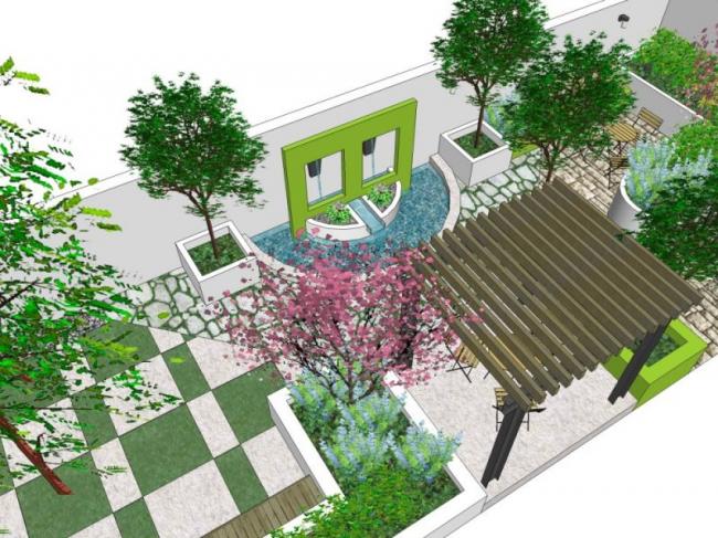 Sketchup景观模型|别墅庭院景观,现代风格 Sketchup景观模型|别墅庭院景观,现代风格