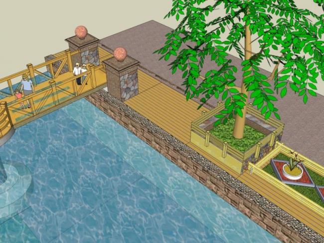 Sketchup景观模型|小桥景观,现代风格 Sketchup景观模型|小桥景观,现代风格