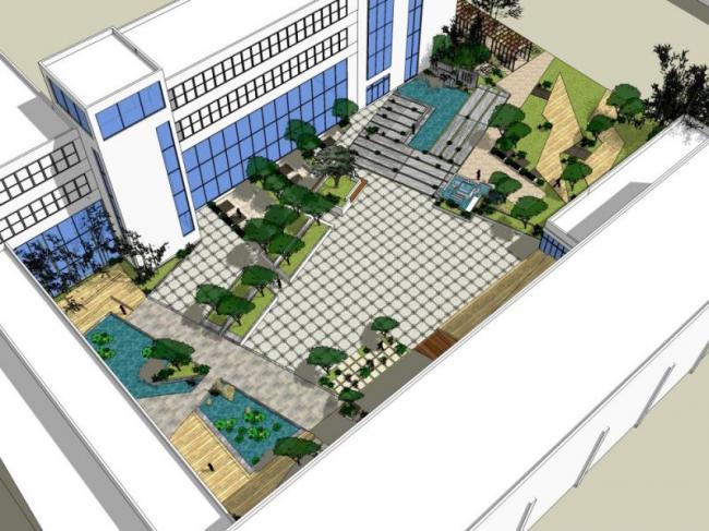 Sketchup景观模型|办公景观,现代风格 Sketchup景观模型|办公景观,现代风格