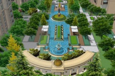 Sketchup景观模型|小区景观,住宅景观,古典风格-BIM建筑网