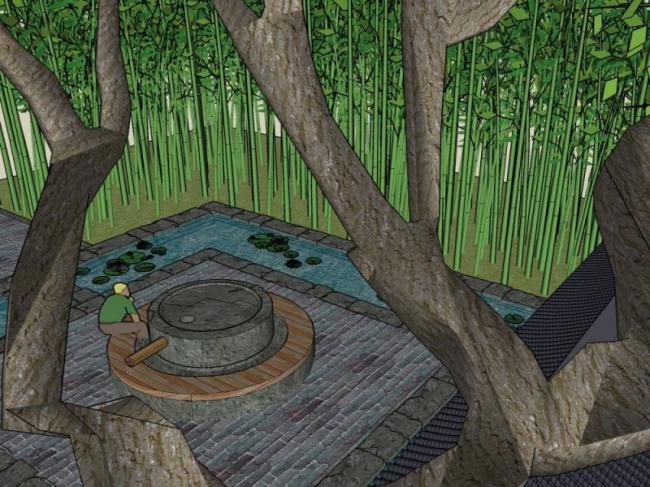 Sketchup景观模型|庭院景观,中式风格 Sketchup景观模型|庭院景观,中式风格