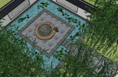 Sketchup景观模型|庭院景观,中式风格-BIM建筑网