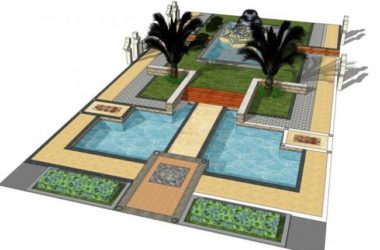 Sketchup景观模型|中心庭院景观,古典风格-BIM建筑网