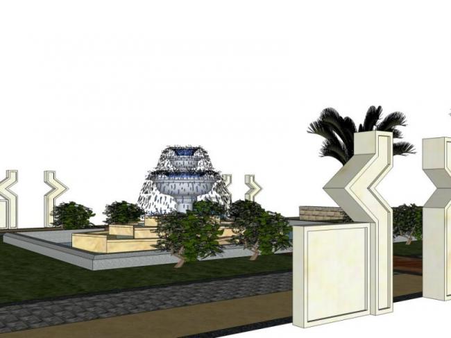 Sketchup景观模型|中心庭院景观,古典风格 Sketchup景观模型|中心庭院景观,古典风格