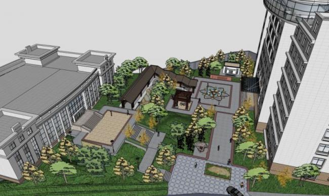 Sketchup景观模型|办公景观,现代风格 Sketchup景观模型|办公景观,现代风格