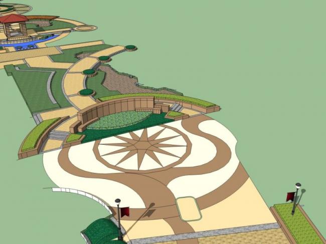 Sketchup景观模型|广场景观,古典风格 Sketchup景观模型|广场景观,古典风格