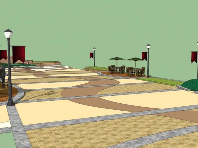 Sketchup景观模型|广场景观,古典风格 Sketchup景观模型|广场景观,古典风格