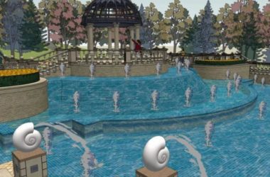 Sketchup景观模型|滨水景观,古典风格-BIM建筑网