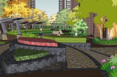 Sketchup景观模型|小区景观,住宅景观,现代风格-BIM建筑网