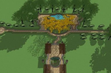 Sketchup景观模型|景观轴,欧式风格,古典风格-BIM建筑网