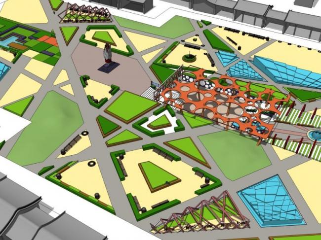 Sketchup景观模型|广场景观,现代风格 Sketchup景观模型|广场景观,现代风格