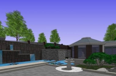 Sketchup景观模型|别墅景观,庭院景观,中式风格-BIM建筑网