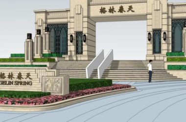 Sketchup景观模型|广场景观,入口,古典风格-BIM建筑网