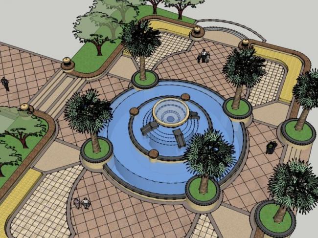 Sketchup景观模型|广场景观,现代风格 Sketchup景观模型|广场景观,现代风格