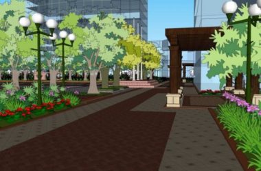 Sketchup景观模型|办公景观,现代风格-BIM建筑网