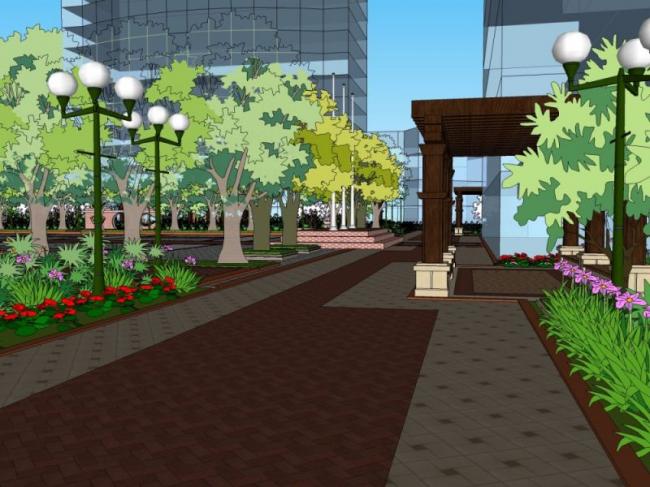 Sketchup景观模型|办公景观,现代风格 Sketchup景观模型|办公景观,现代风格