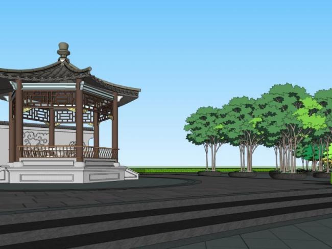 Sketchup景观模型|广场景观,现代风格 Sketchup景观模型|广场景观,现代风格