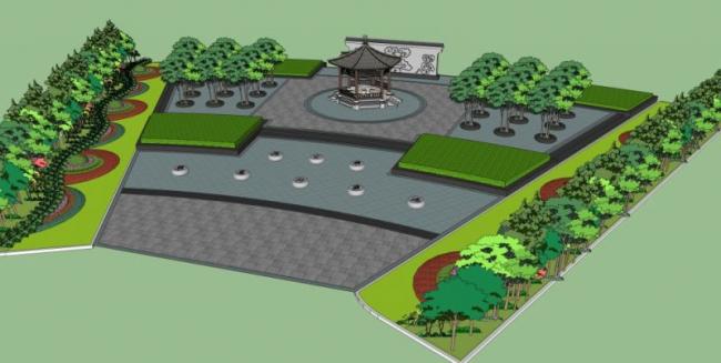 Sketchup景观模型|广场景观,现代风格 Sketchup景观模型|广场景观,现代风格