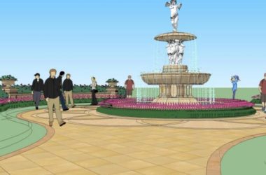 Sketchup景观模型|广场景观,古典风格-BIM建筑网