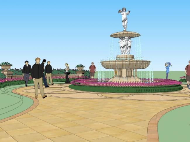 Sketchup景观模型|广场景观,古典风格 Sketchup景观模型|广场景观,古典风格