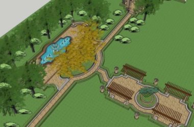 Sketchup景观模型|公园景观,古典风格-BIM建筑网