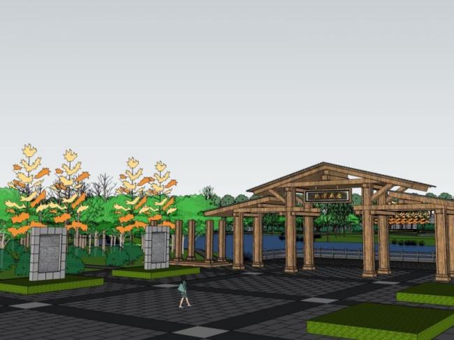 Sketchup景观模型|公园景观,中式风格 Sketchup景观模型|公园景观,中式风格