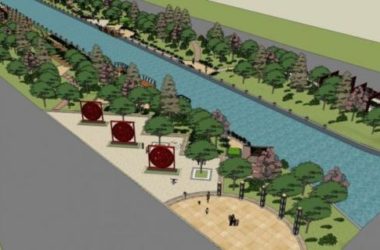 Sketchup景观模型|滨水景观,现代风格-BIM建筑网