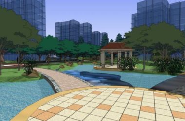 Sketchup景观模型|居住区景观,住宅景观,古典风格-BIM建筑网