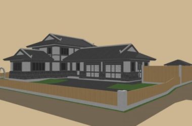 Sketchup景观模型|别墅景观庭院景观,中式风格-BIM建筑网
