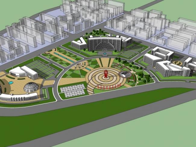 Sketchup景观模型|广场景观,现代风格 Sketchup景观模型|广场景观,现代风格