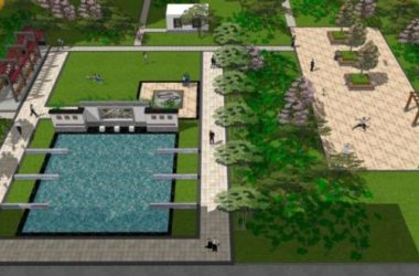 Sketchup景观模型|小区景观,住宅景观,中式风格-BIM建筑网