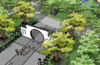 Sketchup景观模型|住宅小区景观,中式风格-BIM建筑网