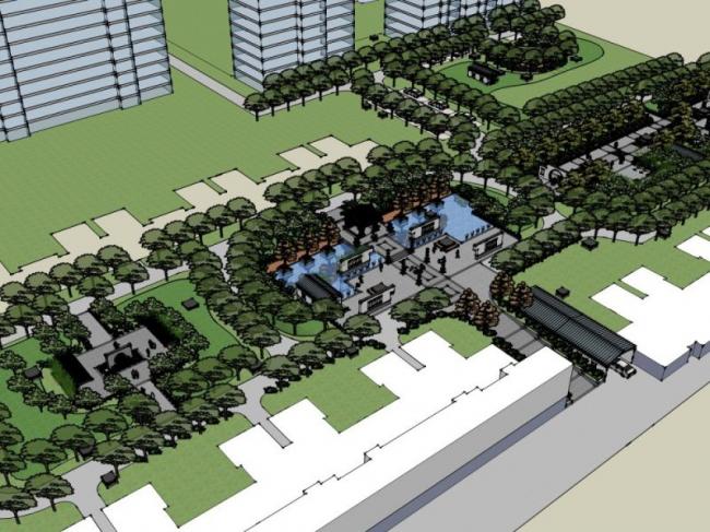 Sketchup景观模型|住宅小区景观,中式风格 Sketchup景观模型|住宅小区景观,中式风格
