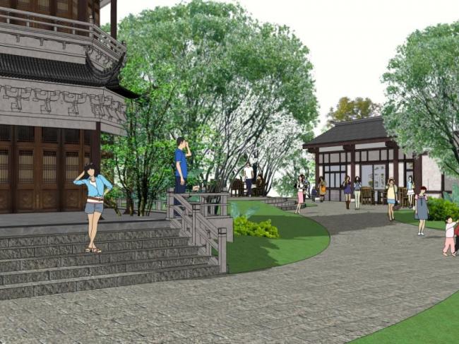 Sketchup景观模型|塔楼广场景观,中式风格 Sketchup景观模型|塔楼广场景观,中式风格