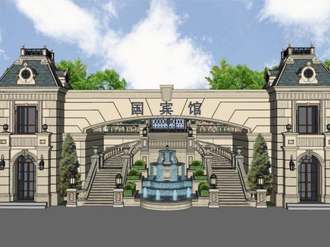 Sketchup景观模型|商业入口景观,古典风格 Sketchup景观模型|商业入口景观,古典风格