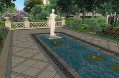 Sketchup景观模型|广场景观,住宅景观,古典风格-BIM建筑网