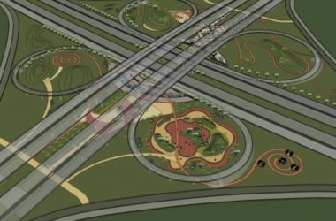 Sketchup景观模型|立交桥下公园景观,现代风格-BIM建筑网