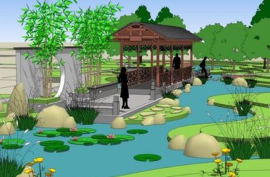 Sketchup景观模型|花园景观,中式风格-BIM建筑网