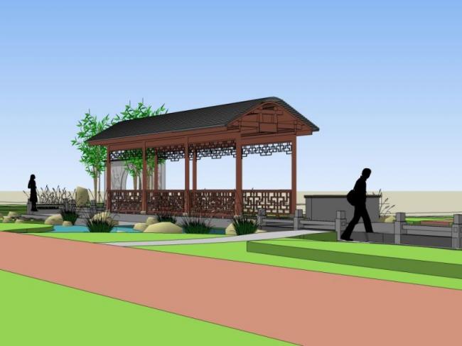 Sketchup景观模型|花园景观,中式风格 Sketchup景观模型|花园景观,中式风格
