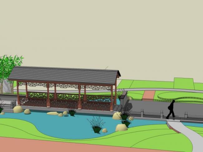 Sketchup景观模型|花园景观,中式风格 Sketchup景观模型|花园景观,中式风格