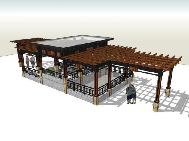 Sketchup景观模型|廊架景观,中式风格 Sketchup景观模型|廊架景观,中式风格