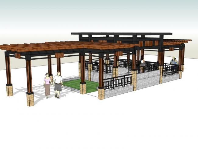 Sketchup景观模型|廊架景观,中式风格 Sketchup景观模型|廊架景观,中式风格
