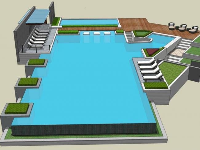 Sketchup景观模型|泳池景观,现代风格 Sketchup景观模型|泳池景观,现代风格