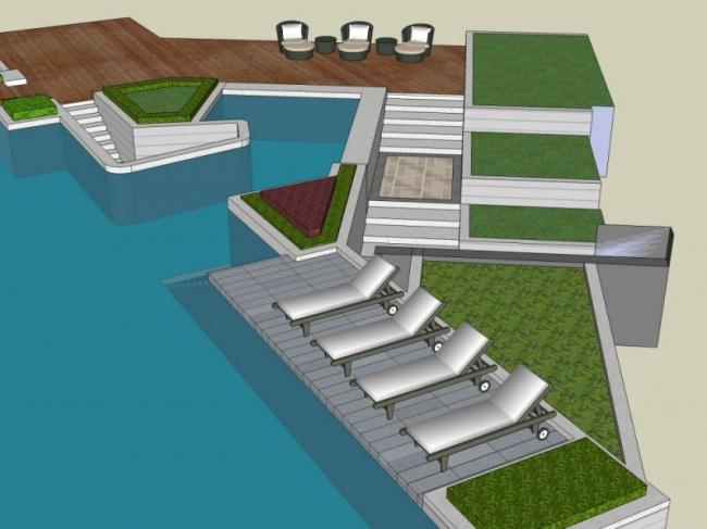 Sketchup景观模型|泳池景观,现代风格 Sketchup景观模型|泳池景观,现代风格